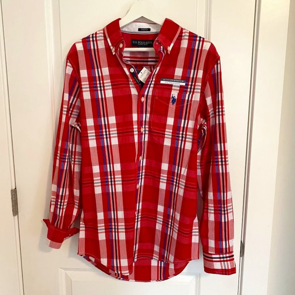US Polo Assn Red Plaid Shirt